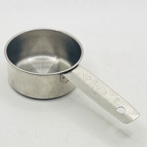 Vintage‎ Stainless Steel Measuring Cup Replacement 1/4 Cup Retro MCM Quarter Cup